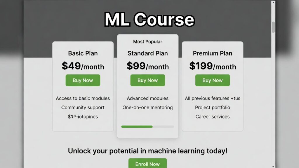 machine learning course pricing