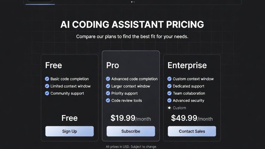 ai coding assistant pricing