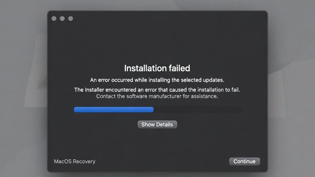 why mac reinstall fails macOS recovery installation