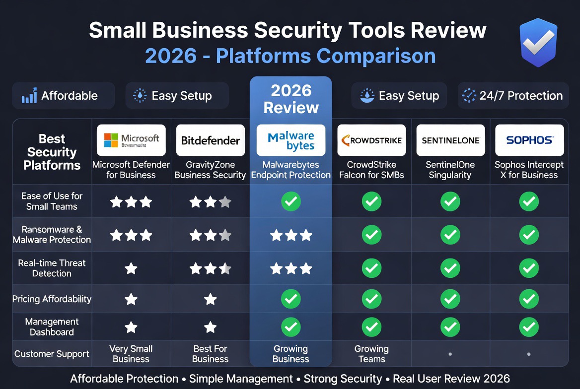 small business security tools review 2026 platforms comparison
