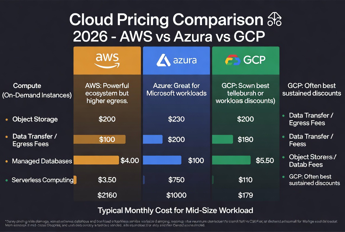 cloud pricing comparison infographic