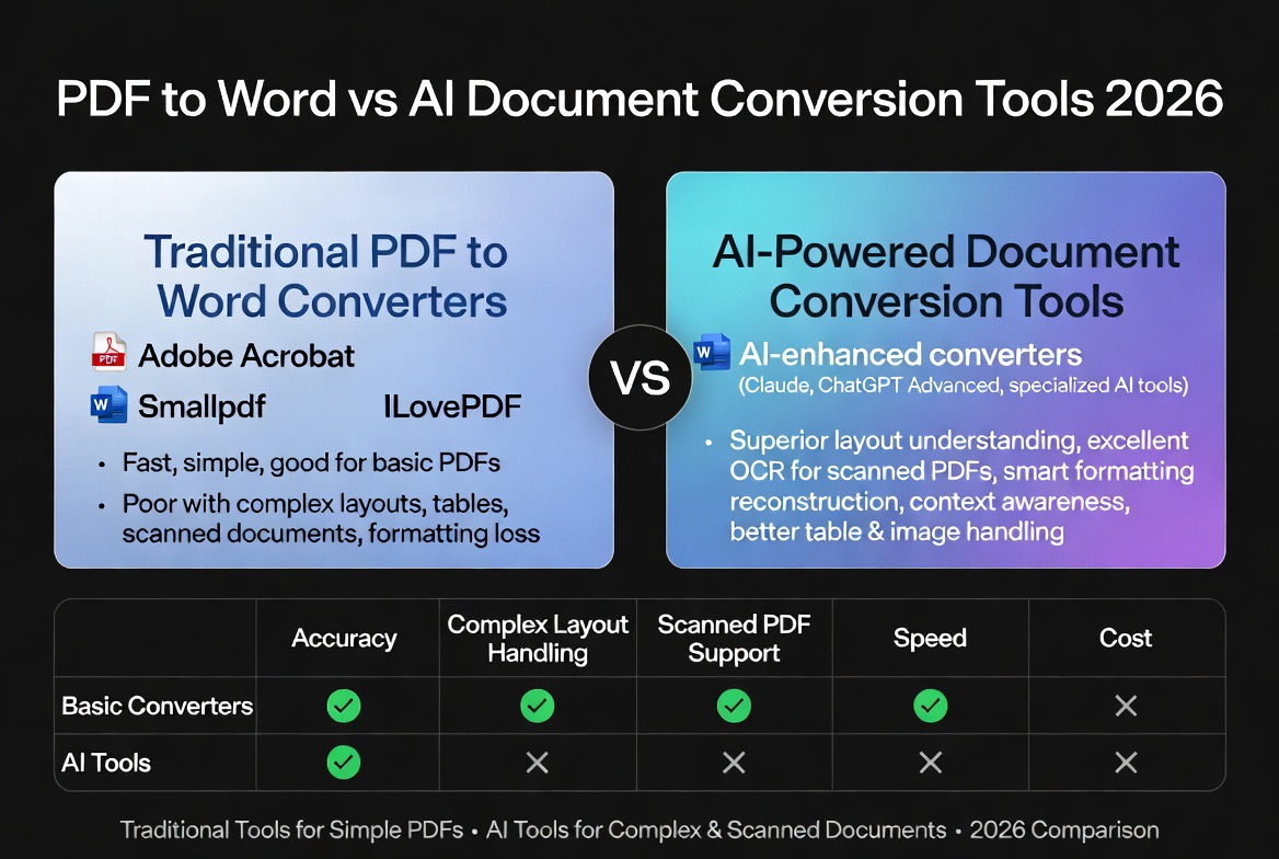 PDF to Word vs AI Document Conversion Tools